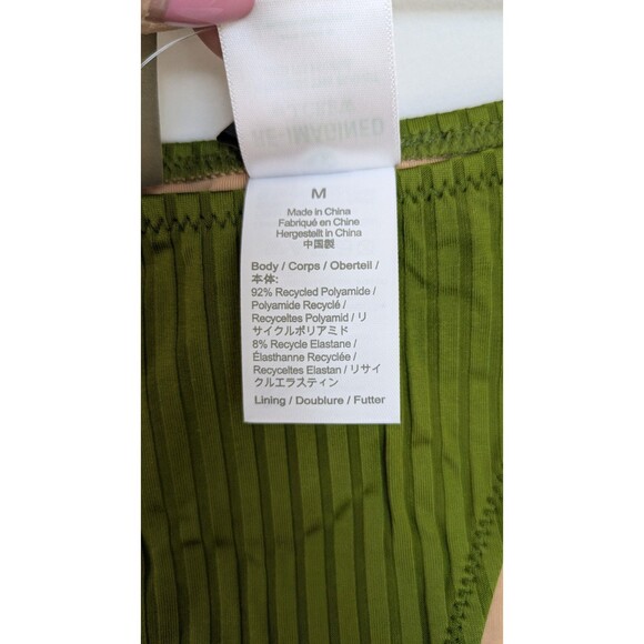 J.Crew BH489 Wide-Rib Curved-Waist Cheeky String Bikini Bottom Resort Green SZ M - Picture 11 of 16